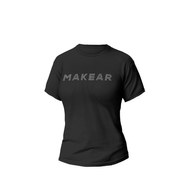 Damen-T-Shirt mit Makear Logo Zirkonia Größe XL